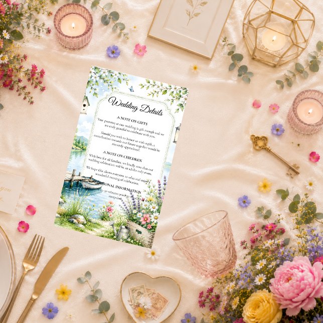Whimsical Lakeside Cottage Romance Wedding  Enclosure Card (Creator Uploaded)