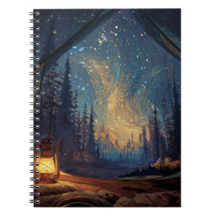 Whimsical Lantern Forest Sky Notebook