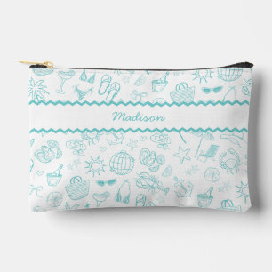 Whimsical Last Toast On The Coast Turquoise Accessory Pouch