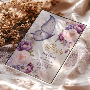 Whimsical Lavender Floral Baby Shower Acrylic Invitations