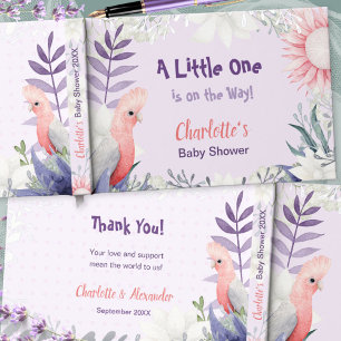 Whimsical Lavender Floral Bird Baby Shower Guest Book
