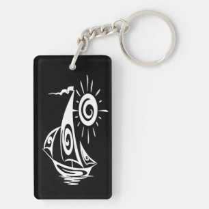 Whimsical Lazy Sailboat Key Ring