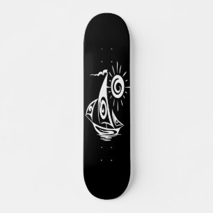 Whimsical Lazy Sailboat Skateboard