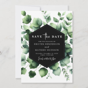 Whimsical Leaf Eucalyptus Digital Wedding Save The Date