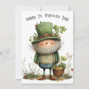 Whimsical Leprechaun Happy St Patrick's Day Card