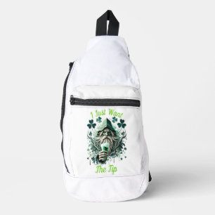 Whimsical Leprechaun Savouring A Brew Sling Bag