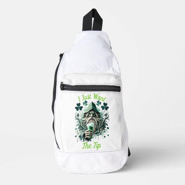 Whimsical Leprechaun Savouring A Brew Sling Bag (Front)