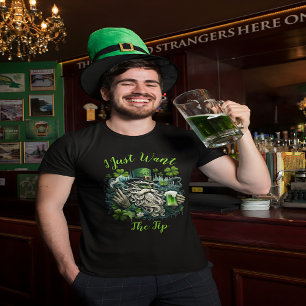 Whimsical Leprechaun Savouring A Cold One T-Shirt