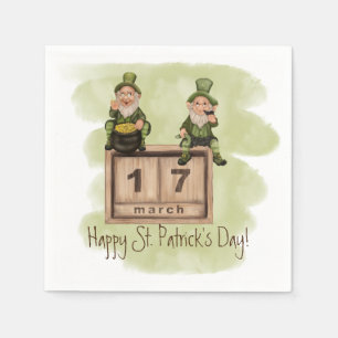 Whimsical Leprechauns St. Patrick's Day Napkin