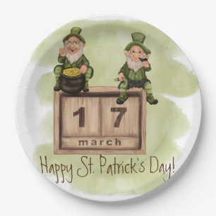 Whimsical Leprechauns St. Patrick's Day Paper Plate
