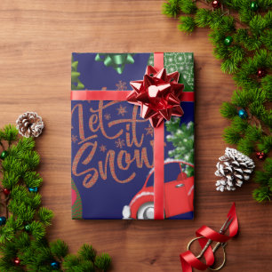 Whimsical Let it Snow Christmas Wrapping Paper