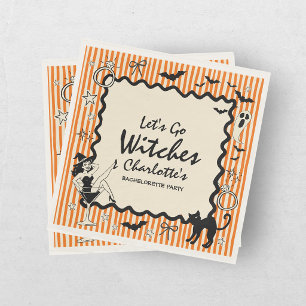 Whimsical Let's Go Witches Halloween Bachelorette Napkin
