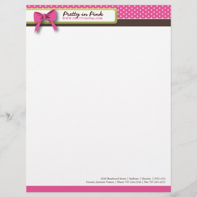 Whimsical Letterhead Template (Front)