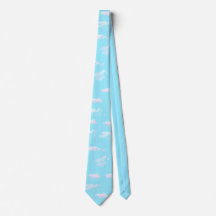 Whimsical Light Blue Sky and White Clouds Pattern 