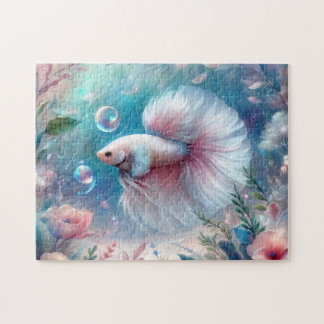 Whimsical Light Pink Betta Fish Jigsaw Puzzle