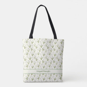 Whimsical Lily of the Valley May Birthday Flower Tote Bag