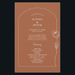 Whimsical Line Rose Arch Ceremony Program<br><div class="desc">Designed to coordinate with our Whimsical Line Rose Collection, this customisable matching wedding invitation card features a line drawing of a rose fused into an arch border on a terracotta coloured background, with classic lettering. For more advanced customisation of this design, e.g. changing layout, font or text size please click...</div>