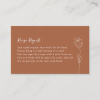 Whimsical Line Rose Recipe Request Card