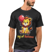 Whimsical Lion Balloon T-Shirt – Playful and Bold 