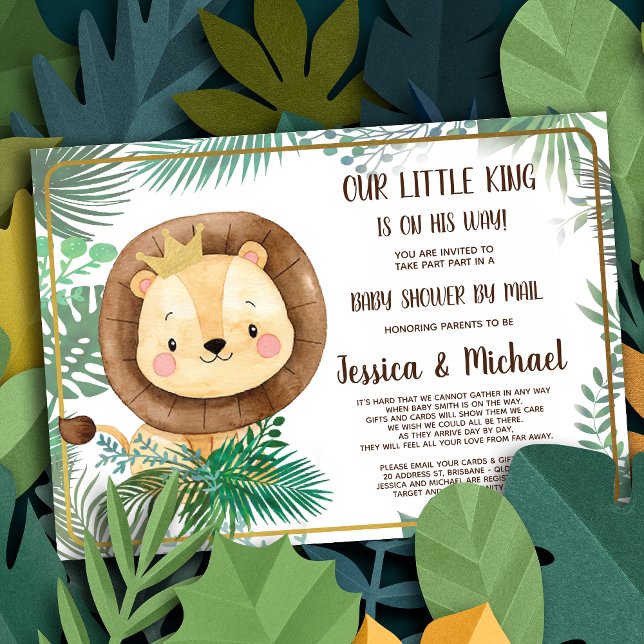 Whimsical Lion Party | Shower By Mail Invitation (Creator Uploaded)