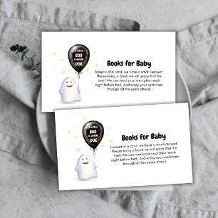 Whimsical Little Boo Balloon Books For Baby Shower Enclosure Card