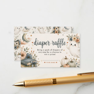 Whimsical Little Boo on the Way Diaper Rafflle Enclosure Card