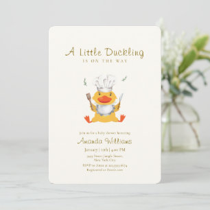 Whimsical Little Duckling Chef Duck Baby Shower Invitation
