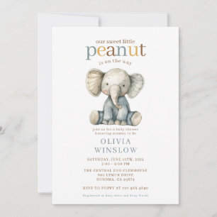 Whimsical Little Elephant Baby Shower Invitation