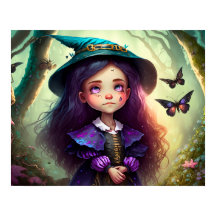 Whimsical Little Girl Lost in the Woods