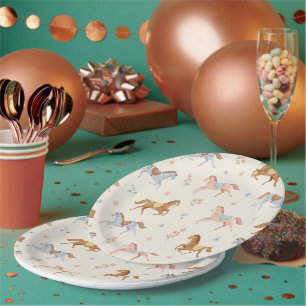Whimsical Little Horse Round Paper Plate