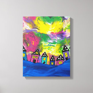 Whimsical Little houses Acrylic by Michael Dooley Canvas Print