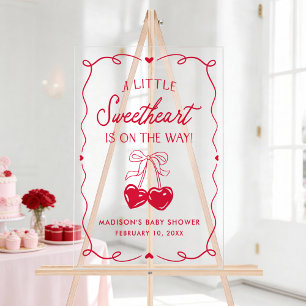 Whimsical Little Sweetheart Baby Shower Welcome Acrylic Sign