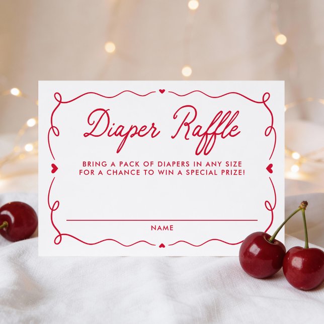Whimsical Little Sweetheart Diaper Raffle Enclosure Card (Creator Uploaded)