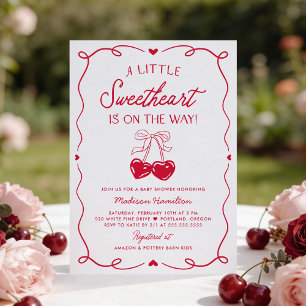 Whimsical Little Sweetheart Valentines Baby Shower Invitation