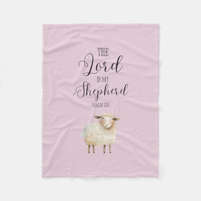 Whimsical Lord is My Shepherd Psalm 23:1 Fleece Blanket (Front)