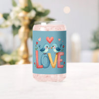 Whimsical Love Birds Pastel Cottagecore Art