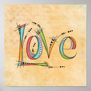Whimsical Love Hand-Lettering Poster