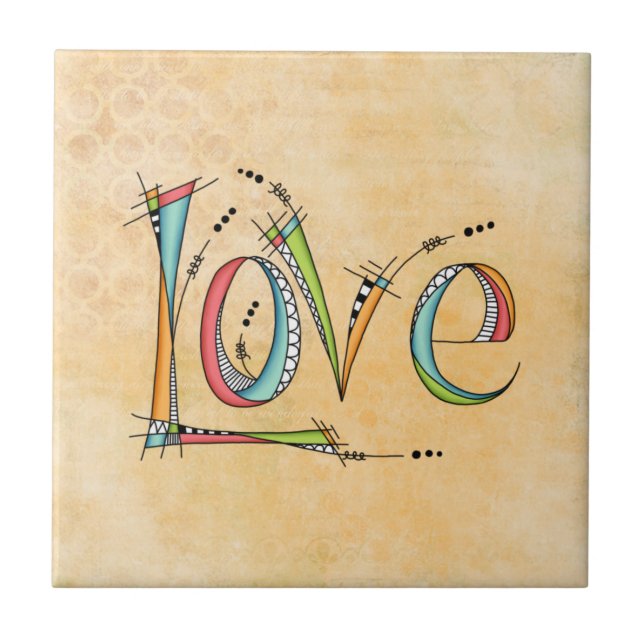 Whimsical Love Hand-Lettering Tile (Front)