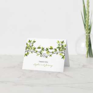 Whimsical Love Knot Summer Trees Wedding Thank You Card