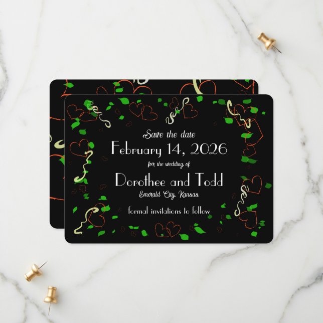 Whimsical Love Saves the Date Invitation (Front/Back In Situ)