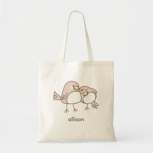 Whimsical Lovebirds Tote Bag (Front)