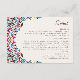 Whimsical Luxury Ivory Floral Style Border Wedding Enclosure Card