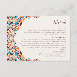 Whimsical Luxury Ivory Floral Style Border Wedding Enclosure Card