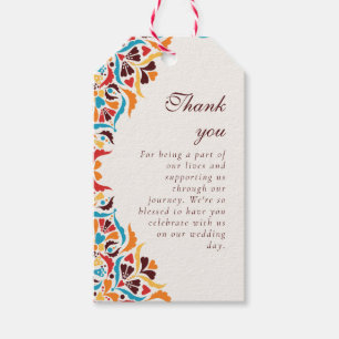 Whimsical Luxury Ivory Floral Style Border Wedding Gift Tags