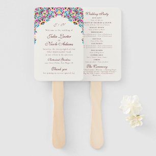Whimsical Luxury Ivory Floral Style Border Wedding Hand Fan