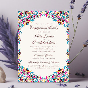 Whimsical Luxury Ivory Floral Style Border Wedding Invitation