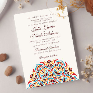 Whimsical Luxury Ivory Floral Style Border Wedding Invitation