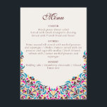 Whimsical Luxury Ivory Floral Style Border Wedding Menu<br><div class="desc">Beautiful Invitation to celebrate Special occasions and festivals comes with digital and E-invitation as per your request. We would love to replicate our designs to make multiple products like rsvp cards, labels envelopes, and more. Customisation is available for ready to print on request at info@shamaurcreatif@gmail.com. Look Forward to hearing from...</div>