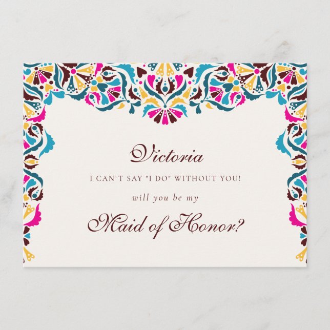 Whimsical Luxury Ivory Floral Style Border Wedding Menu (Front)