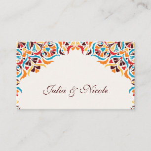 Whimsical Luxury Ivory Floral Style Border Wedding Place Card